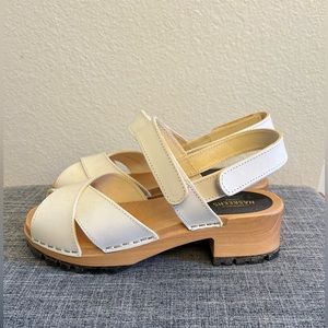 Swedish Hasbeens Cross Tracta white. Size 39